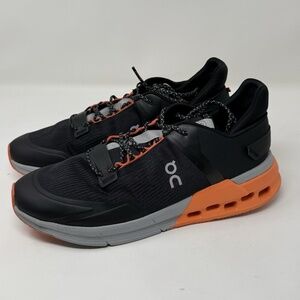 On Cloud Cloudnova Flux Running Shoes Sneaker Men's Size 10 Black Orange Low Top